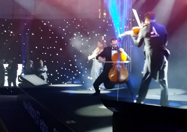 Allegro Violin Show performance unveiling the Galaxy